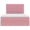 vidaXL Cama com arruma&ccedil;&atilde;o e LED com colch&atilde;o Rosa 140 x 190 cm Veludo