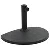 vidaXL Base de guarda-sol semicircular poliresina 9 kg preto
