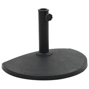 vidaXL Base de guarda-sol semicircular poliresina 9 kg preto