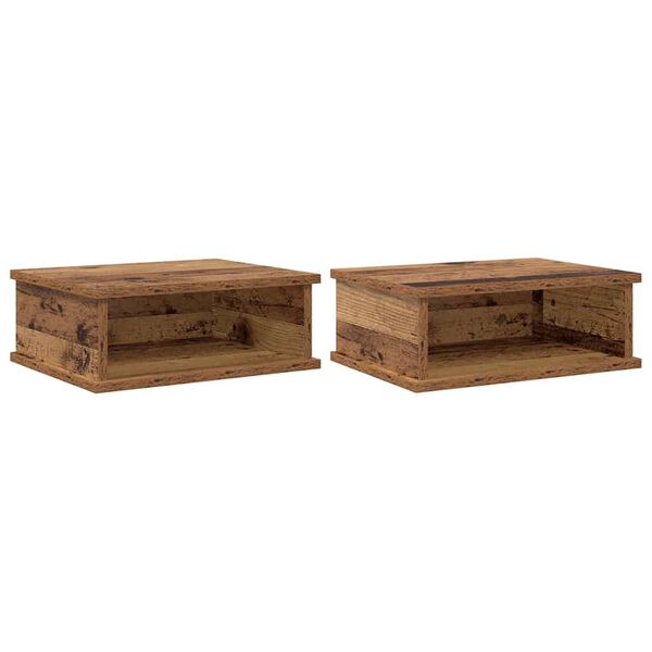 vidaXL Mesa-de-cabeceira 2 pcs Madeira antiga 40 x 31 x 15 cm
