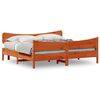 vidaXL Cama sem colch&atilde;o 200x200 cm pinho maci&ccedil;o castanho-mel