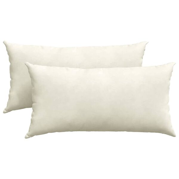 vidaXL Travesseiros de Sof&aacute; 2 pcs Creme 80 x 40 cm