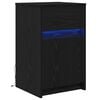 vidaXL Criado-mudo LED com gaveta Carvalho preto 38 x 34 x 61 cm