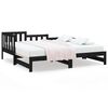 vidaXL Sof&aacute;-cama de puxar 2x(80x200) cm pinho maci&ccedil;o preto