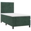 vidaXL Cama box spring c/ colchão/LED 80x200 cm veludo verde-escuro