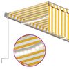 vidaXL Toldo autom. c/ estore/LED/sensor vento 3,5x2,5m amarelo/branco