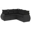 vidaXL 5 pcs conjunto sof&aacute;s de jardim com almofad&otilde;es vime PE preto