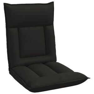 vidaXL Cadeira de ch&atilde;o ajust&aacute;vel Preto Couro Sint&eacute;tico