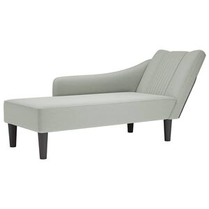 vidaXL Chaise-longue com apoio de braço direito veludo cinzento claro