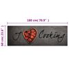vidaXL Tapete de cozinha lavável 60x180 cm veludo texto cooking