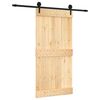 vidaXL Porta Deslizante Natural e Preto 100 x 210 cm