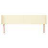 vidaXL Cabeceira de cama c/ abas couro artificial 163x16x78/88cm creme