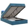 vidaXL Cama Ottoman com Colch&atilde;o e LED Azul escuro 120 x 190 cm Veludo
