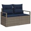 vidaXL Conjunto de Sof&aacute; de Jardim 6 pcs cinzento e azul marinho