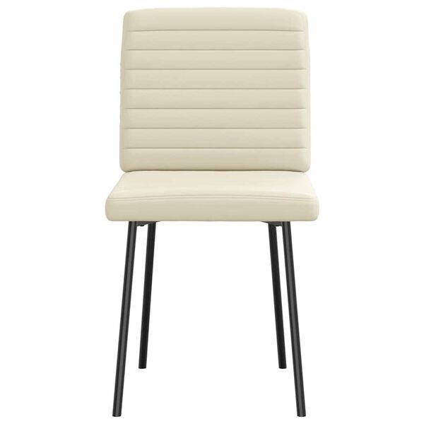 vidaXL Cadeiras de jantar 2 pcs couro artificial cor creme