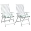 vidaXL Almofad&otilde;es p/ cadeira 2 pcs 40x40x7 cm tecido padr&atilde;o folhas