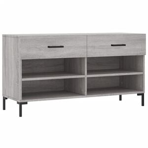 vidaXL Banco sapateira 102x35x55 cm derivados madeira cinzento sonoma