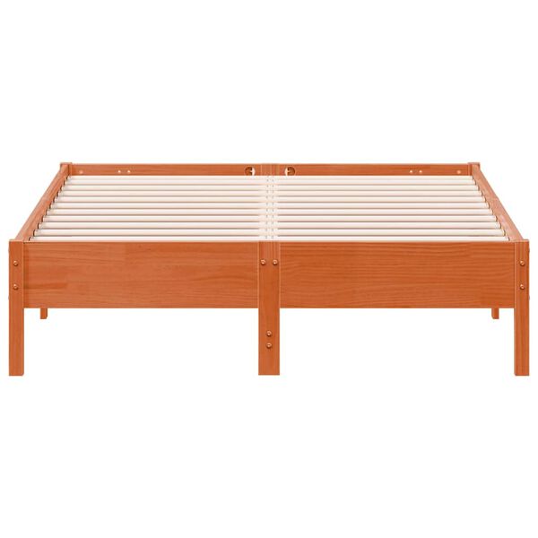 vidaXL Cama sem colch&atilde;o 120x190 cm madeira pinho maci&ccedil;a castanho-mel
