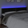 vidaXL Cabeceira de cama c/ luzes LED veludo 180x5x78/88 cm preto