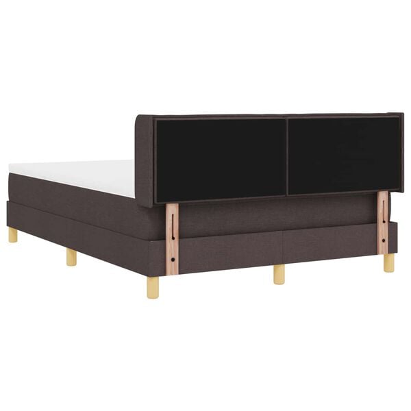 vidaXL Cama Box com colch&atilde;o Marrom Escuro 200 x 140 cm Poli&eacute;ster