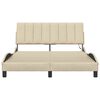 vidaXL Estrutura de cama sem colch&atilde;o Hanko 120x200 cm tecido cor creme