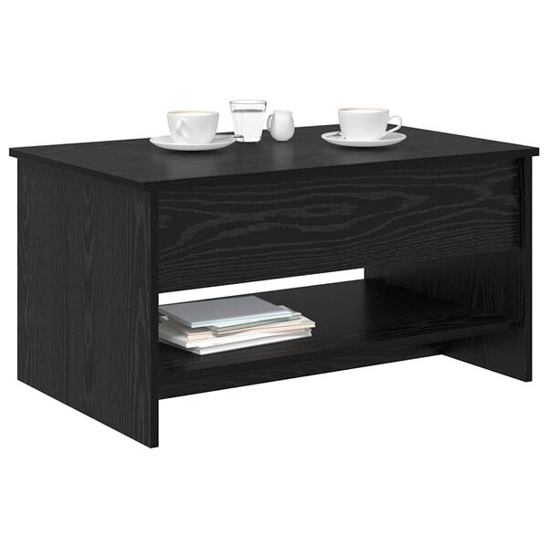 vidaXL Mesa de centro Carvalho Preto 80 x 50,5 x 41,5 cm