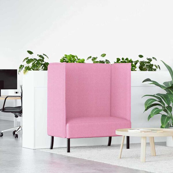 vidaXL Sof&aacute; de Encosto Alto 101cm Rosa tecido