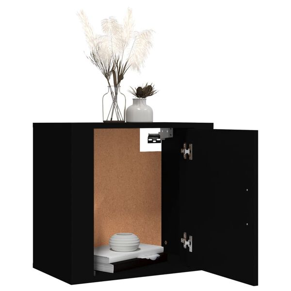 vidaXL Mesa de cabeceira de parede 50x30x47 cm preto