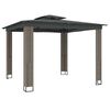 VidaXL Gazebo com telhado duplo 2,94x2,94 m a&ccedil;o antracite