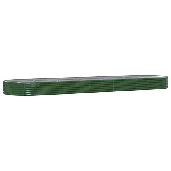 vidaXL Canteiro elevado jardim 523x140x36 cm a&ccedil;o galvanizado verde