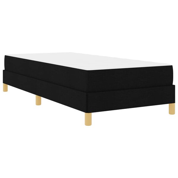 vidaXL Cama Box com colch&atilde;o Preto 90 x 200 cm tecido