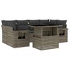 vidaXL 7 pcs conjunto sof&aacute;s p/ jardim c/ almofad&otilde;es vime PE cinzento