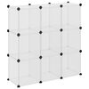 vidaXL Organizador de cubos de armazenamento com 9 cubos e portas em PP transparente