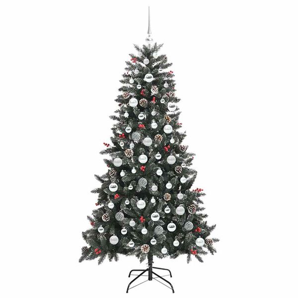 vidaXL &Aacute;rvore de Natal Artificial Verde 180 cm PVC, Pl&aacute;stico e A&ccedil;o