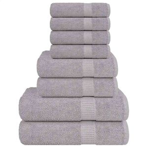 vidaXL 8pcs Conjunto de toalhas FROGN 360 g/m&sup2; cinza