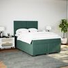 vidaXL Cama com molas/colch&atilde;o 140x190 cm veludo verde-escuro