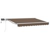 vidaXL Estrutura de Toldo Manual com LEDs Cinzento-acastanhado 5 x 3 m
