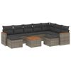 vidaXL 10 pcs conjunto sof&aacute;s de jardim c/ almofad&otilde;es vime PE cinzento