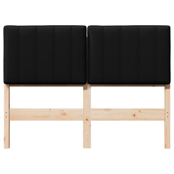 vidaXL Cabeceira estofada com cabeceira Marrom e Preto 120 cm