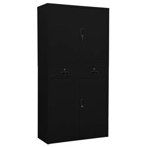 vidaXL Arm&aacute;rio de escrit&oacute;rio 90x40x180 cm a&ccedil;o preto