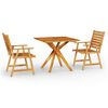 vidaXL 3 pcs conjunto de jantar para jardim madeira de ac&aacute;cia maci&ccedil;a