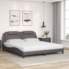 vidaXL Cama Viana com colch&atilde;o 180x200 cm couro artificial cinza