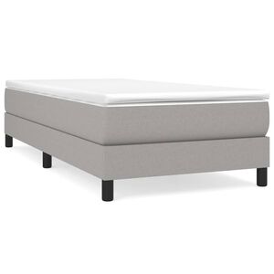 vidaXL Cama com molas/colch&atilde;o 80x200 cm tecido cinza-claro