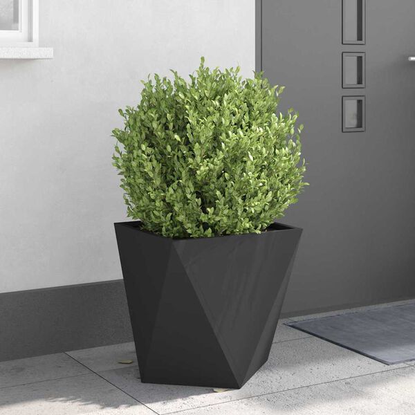 vidaXL Floreira 2 pcs Preto 50 x 50 x 50 cm A&ccedil;o