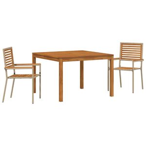 vidaXL Conjunto de Jantar para Jardim 3 unid. Bege