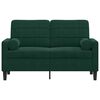 vidaXL Sof&aacute; 2 lug. c/ almofadas decorativas 120 cm veludo verde-escuro