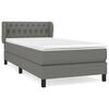 vidaXL Cama com molas/colch&atilde;o 90x200 cm tecido cinzento-escuro