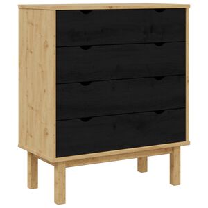vidaXL Ba&uacute; de Gavetas com gaveta OTTA Preto 76,5 x 39,5 x 90 cm
