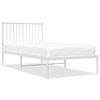 vidaXL Estrutura de cama com cabeceira 90x190 cm metal branco