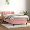 vidaXL Cama com molas/colch&atilde;o 100x200 cm veludo rosa